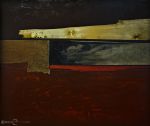 CÁLIDO PAISAJE  Madera, yute, cartón, tela y acrílico sobre lienzo 126 x 150 cm 2012